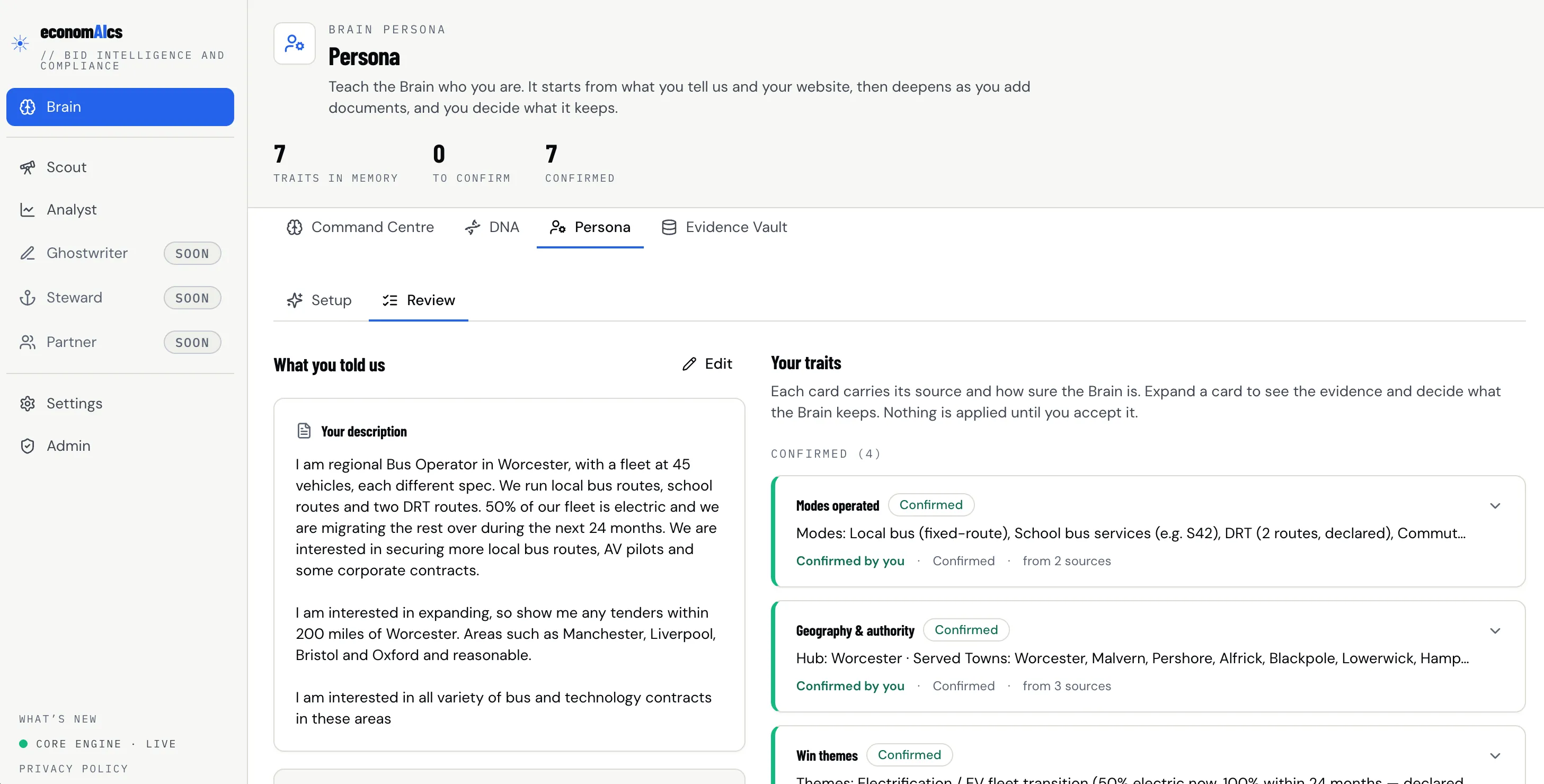 The Brain in the app: your Persona and your Evidence Vault